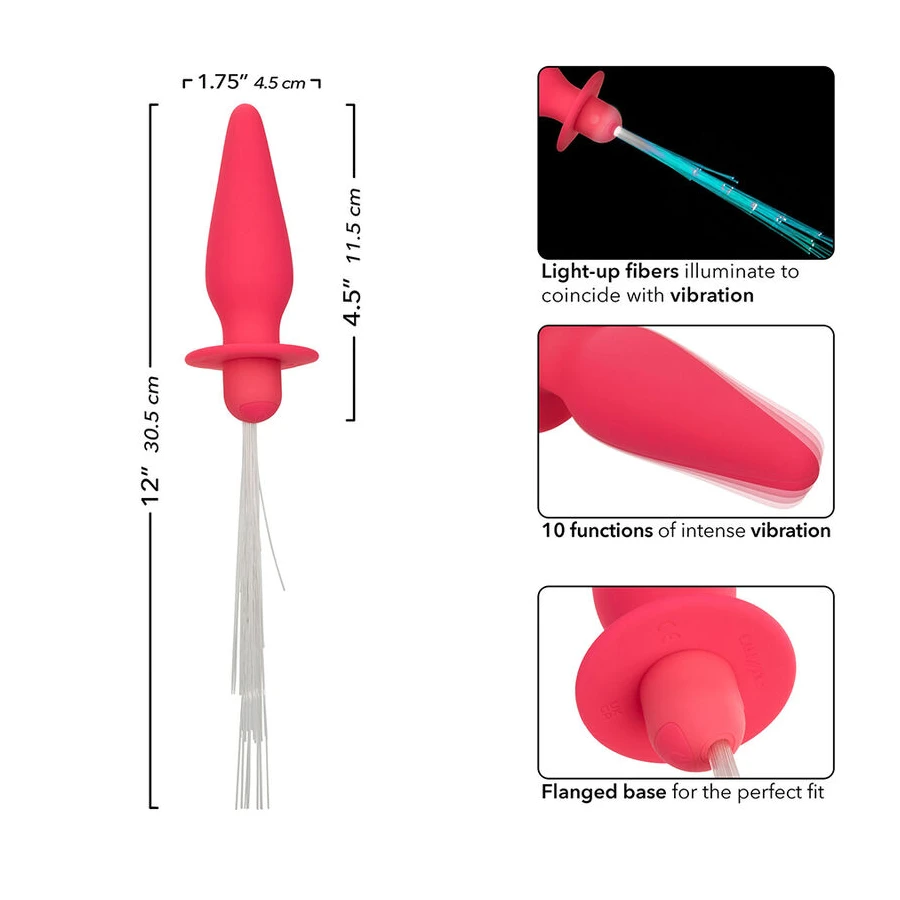CALEXOTICS - SOUTHERN LIGHTS LIGHT UP PLUG ANALE 10 VIBRAZIONI SILICONE ROSA